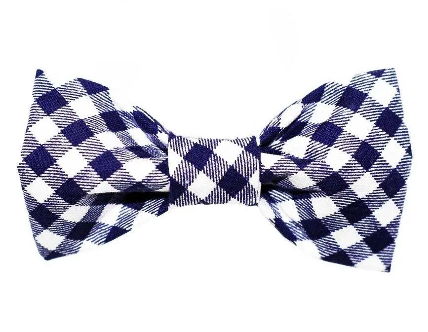 Trish Hampton | Gingham Bow Tie In Blue/White 1