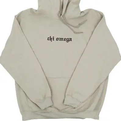 Chi Omega Embroidered Hooded Sweatshirt 1