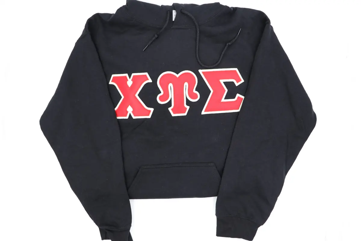 Chi Upsilon Sigma Satin-Stitch Greek Hoodie 1