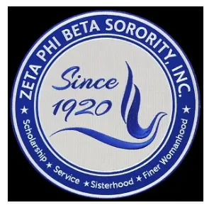 Zeta Phi Beta Round Crest 3" Patch 1