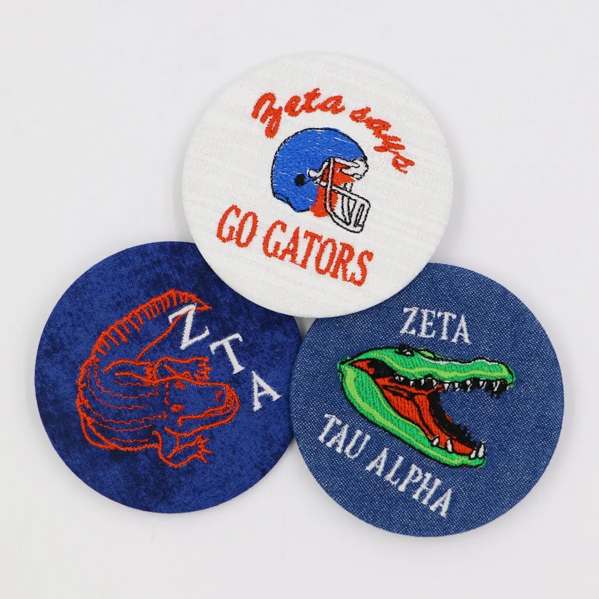 Zeta Tau Alpha Game Day Embroidered Button Set 3 1