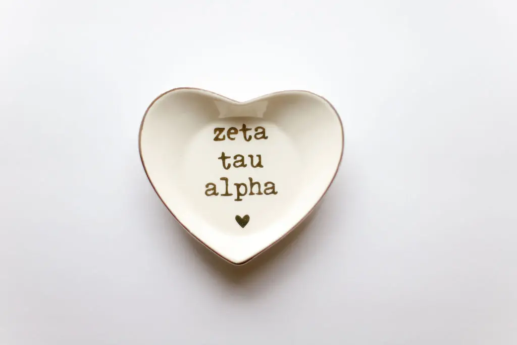 Zeta Tau Alpha Heart Ring Dish 1