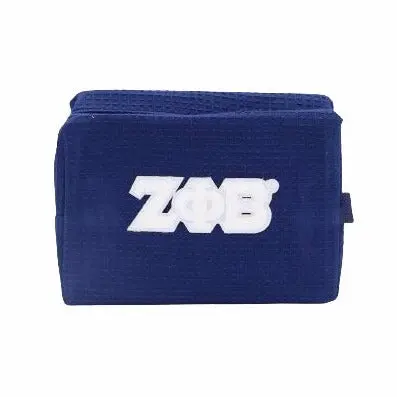 Zeta Phi Beta Waffle Make-Up Bag With Chenille Letters 1