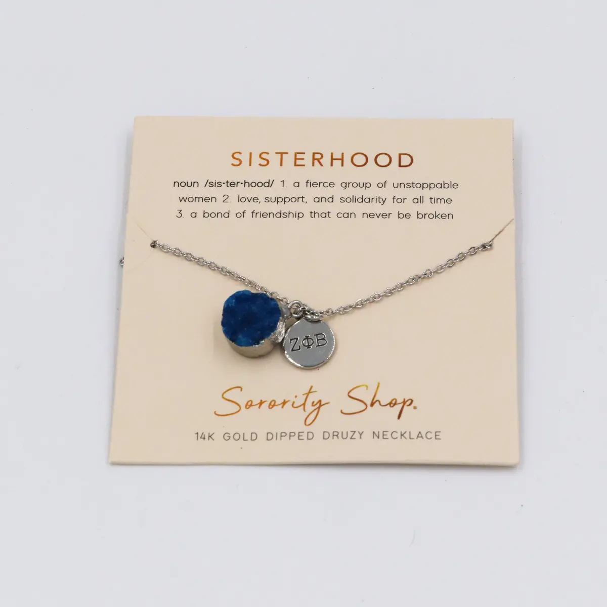 Zeta Phi Beta Druzy Necklace 1