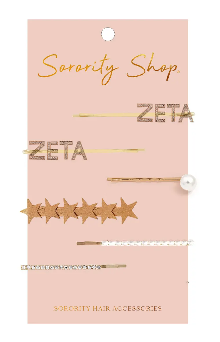 Zeta Tau Alpha Rhinestone Hair Clips 1