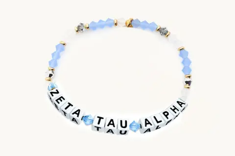 Zeta Tau Alpha Beaded Sorority Name Bracelet 1