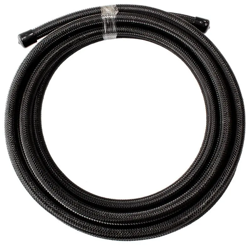 Black Stainless Steel Braided An-6 Hose – Flexible, Pressure-Rated Performance Fuel Or Oil Line 1
