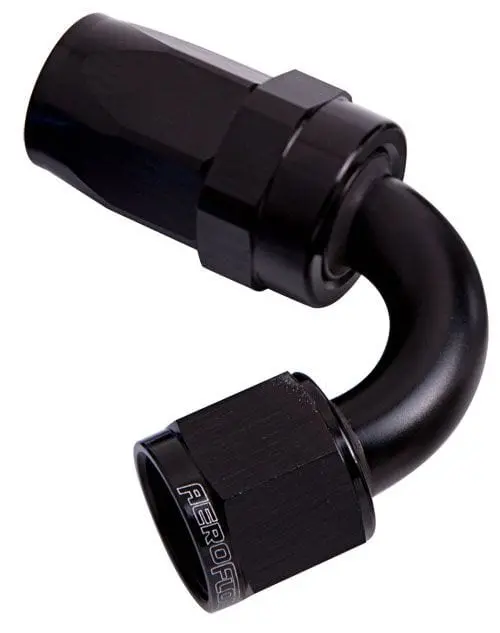 100 Series Black Anodized Swivel Hose End – 120° Angle, -4An Male Thread 1