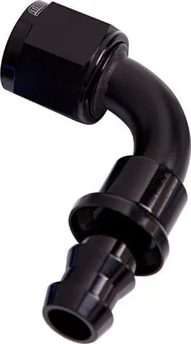 400 Series 90° Push-Lock Hose Fitting, -6An Male, Black Anodized 1