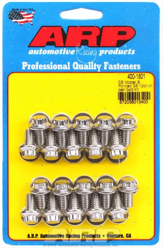 Arp Oil Pan Bolt Kit – Grade 8.8 Fasteners With Sealing Washers (400-1801) 1