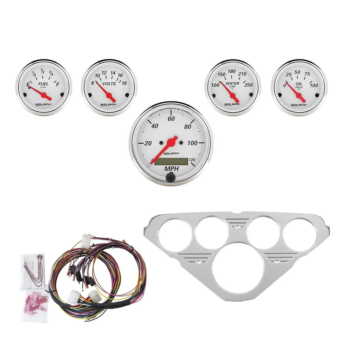 Autometer 7036-Aw Arctic White Analog Instrument Cluster 1