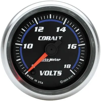 Autometer Cobalt Series Analog Gauge – 2-1/16" Diameter, White Dial With Black Lettering (6191) 1