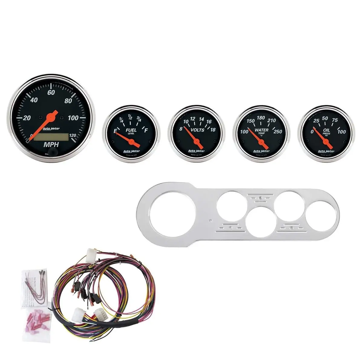 Autometer Designer Black Instrument Cluster – 7042-Db Digital Gauges Package 1