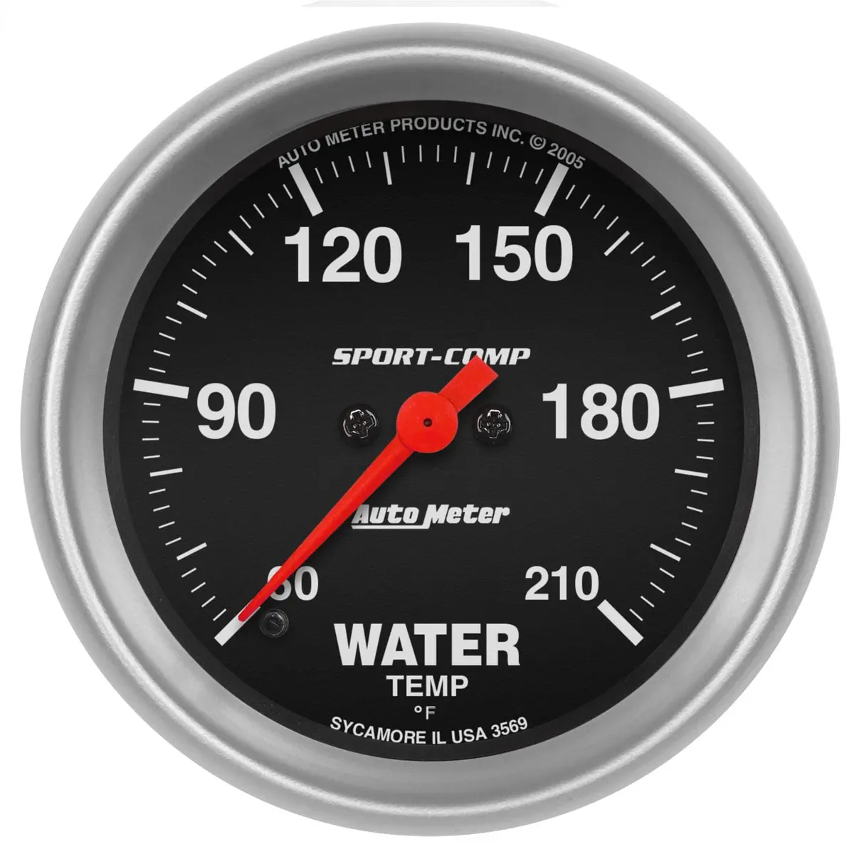 Autometer 3569 Sport-Comp Analog Gauge With White Dial 1