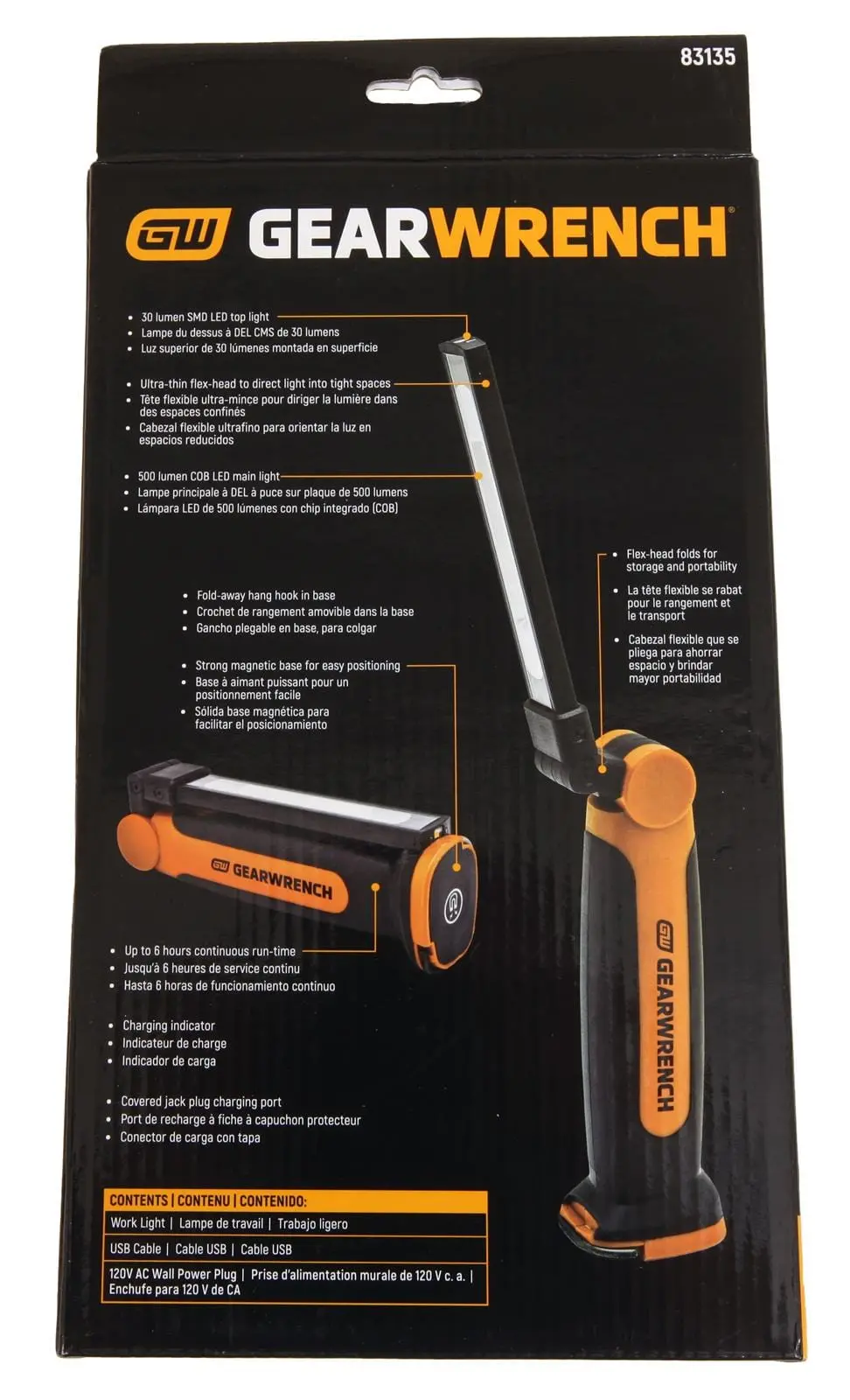 Gearwrench 83135 Rechargeable Ultra-Thin Led Work Light – Magnetic & Hook Mount 2